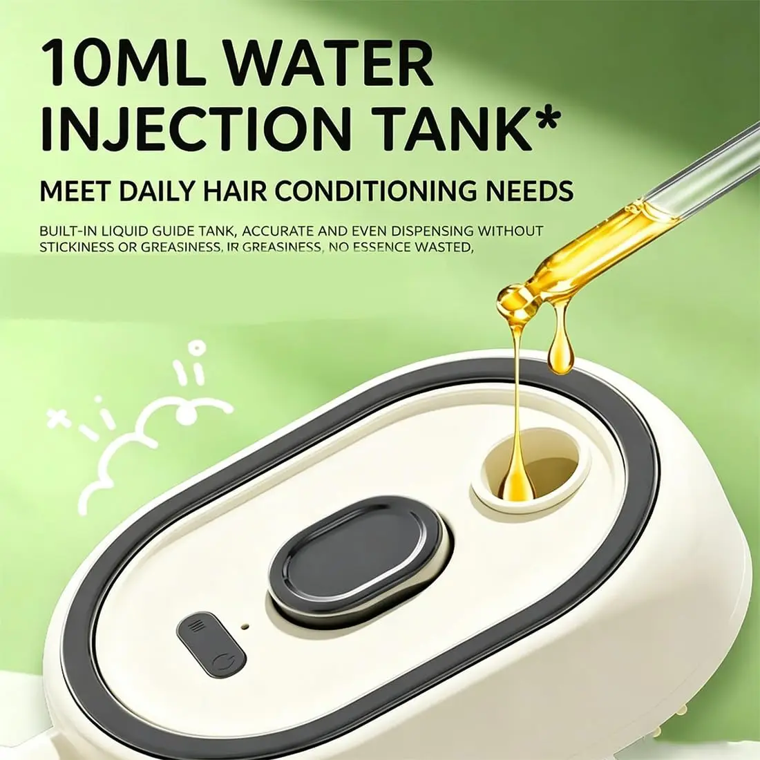 3 in 1 Electric Water Spray Reduce Frizz Anti-Static Retractable Steam Massage Comb.