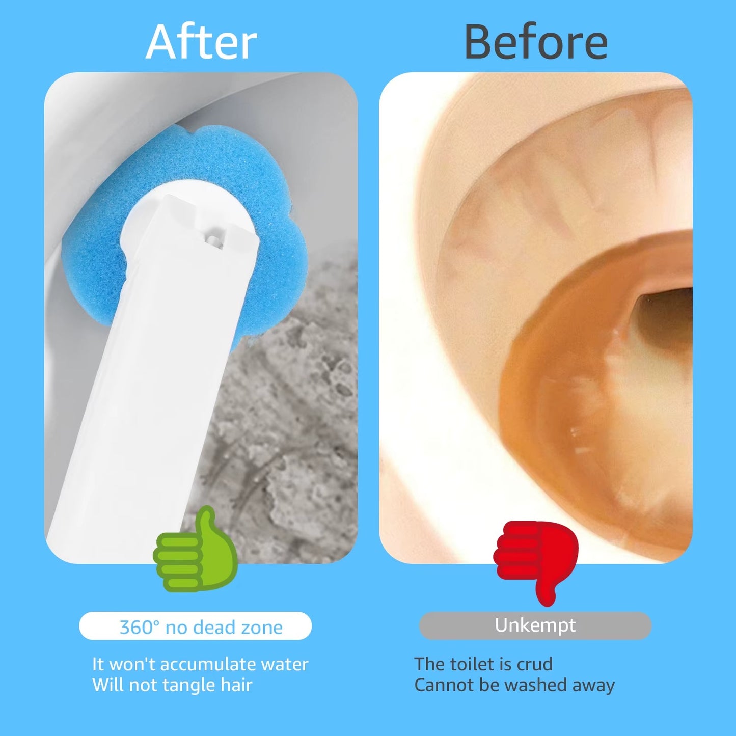 Silicone Toilet Brush with Long Handle