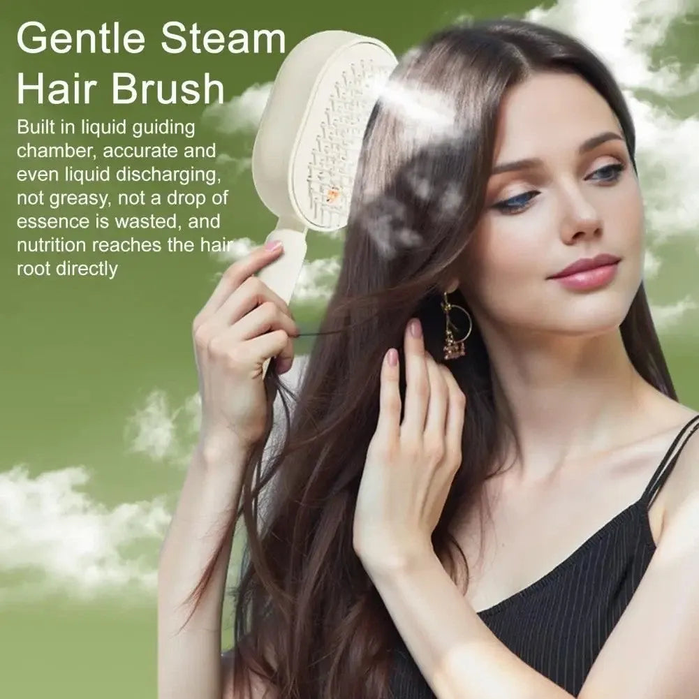 3 in 1 Electric Water Spray Reduce Frizz Anti-Static Retractable Steam Massage Comb.
