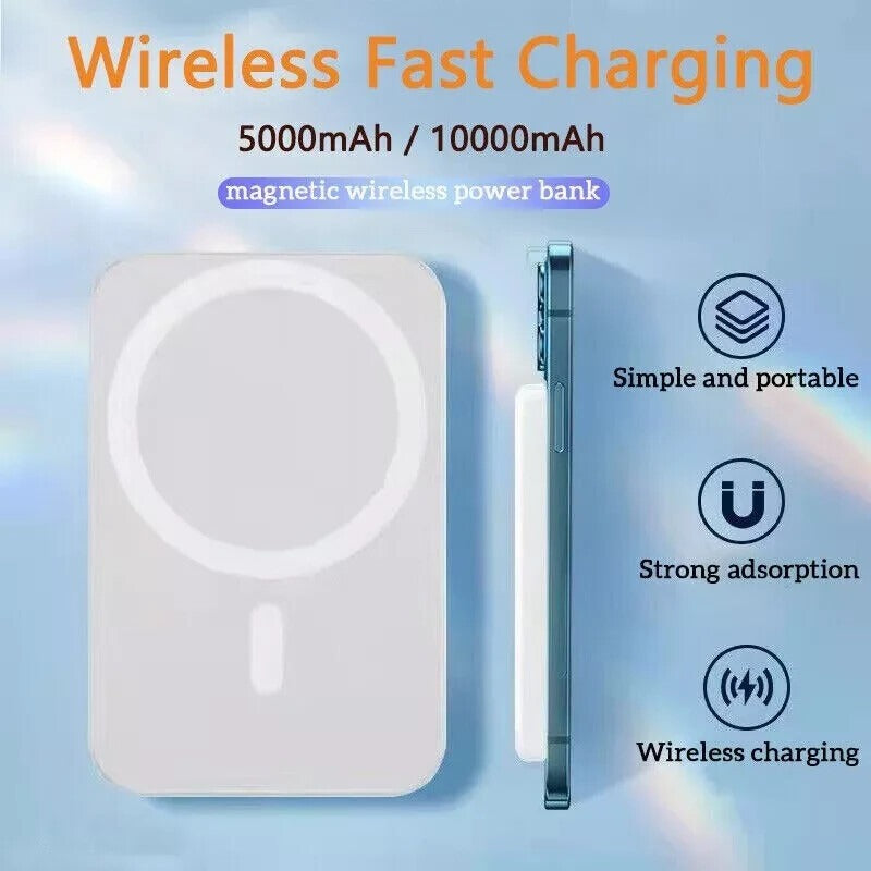 10000mAh Power Bank Magnetic Battery Pack Wireless Charger
