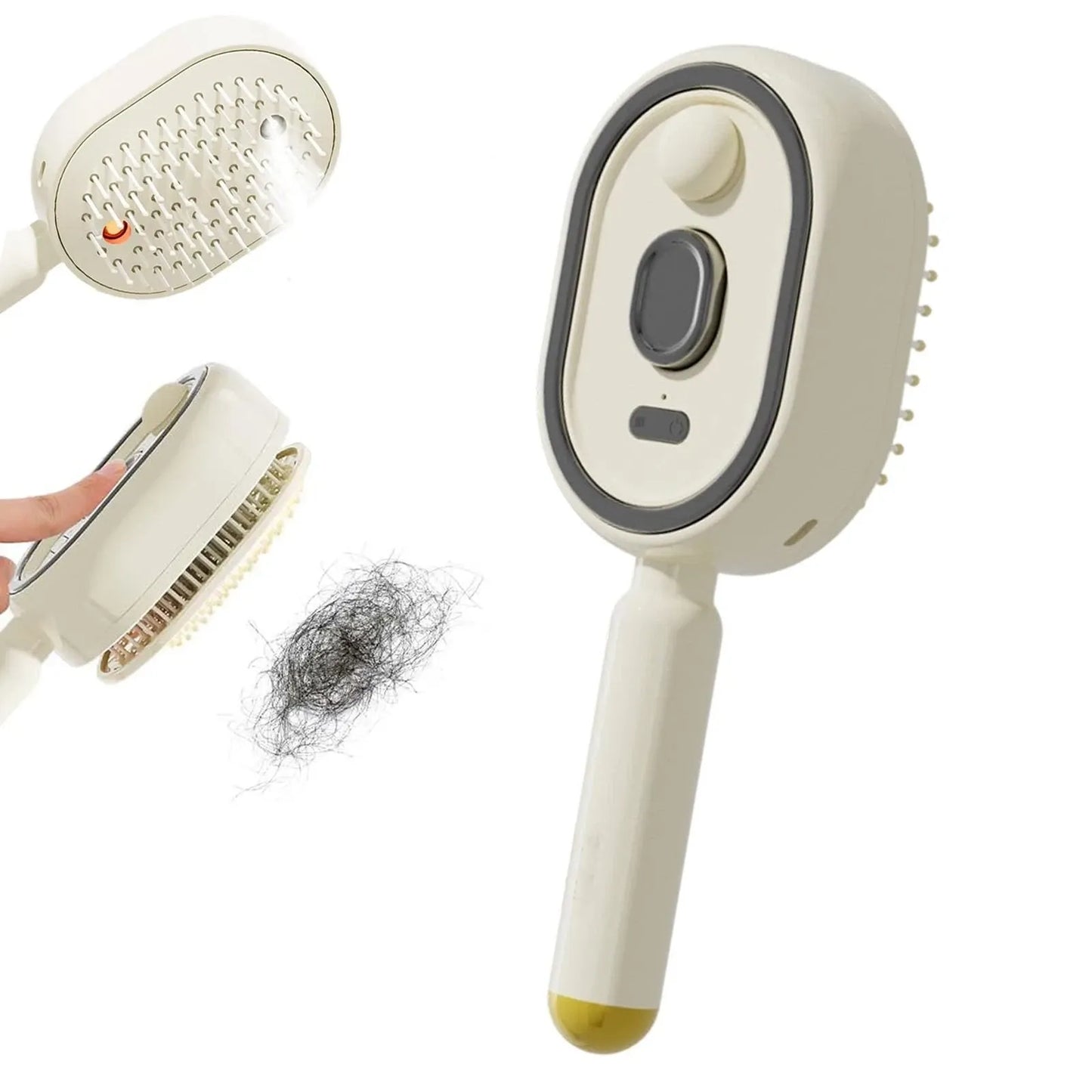 3 in 1 Electric Water Spray Reduce Frizz Anti-Static Retractable Steam Massage Comb.