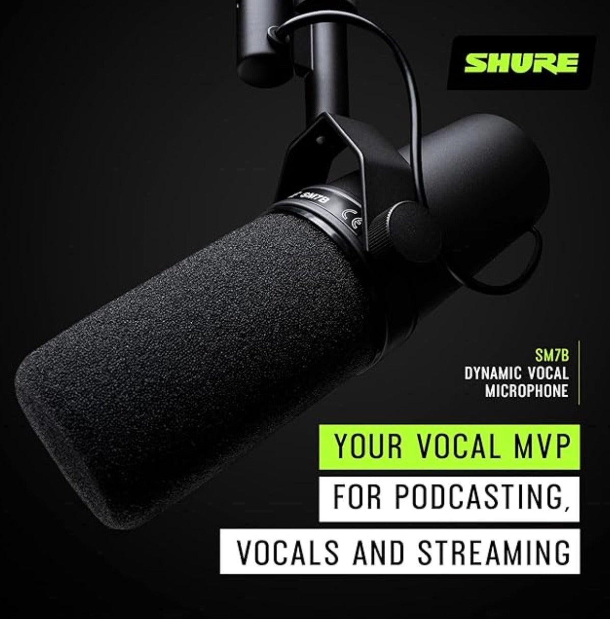 Shure SM7B Cardioid Dynamic Vocal Broadcast Microphone